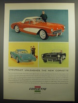 1956 Chevrolet Corvette Ad - Chevrolet unleashes the new Corvette - $18.49
