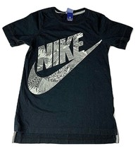Vintage Nike Blue Tag T-Shirt Swoosh Spell Out Sz XS Palm Trees Black - $13.00