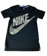 Vintage Nike Blue Tag T-Shirt Swoosh Spell Out Sz XS Palm Trees Black - £10.37 GBP