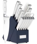 Cuisinart 15-Pc Forged Triple Rivet Knife Set w/ Block High Carbon Steel... - $87.29
