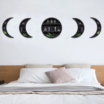 Jcld&amp;Yo9 Moon Phase Shelf Set Black Moon Shelf Crescent Floating Shelves,Bed - £54.34 GBP