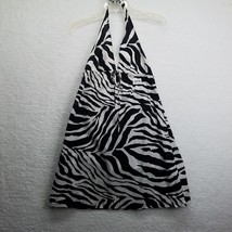 La Blanca Rod Beattie Swimsuit Cover Up Size Medium Halter Black White Zebra - £15.45 GBP