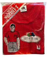Vintage 1987 Fruit of the Loom Mens 3040  sz L Red Pocket Tee T-Shirt NO... - $35.76