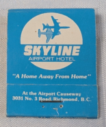SKYLINE AIRPORT HOTEL BRITISH COLUMBIA CANADA ADVERTISING MATCHBOOK HANG... - $17.80 CAD