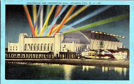 Vintage Linen Postcard Auditorium and Convention Hall Atlantic City New Jersey - £3.15 GBP