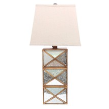 6.25 X 6.75 X 27.5 Gold Modern Illusionary Mirrored Base - Table Lamp - $352.39