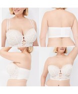 Cacique Longline Boost Multi-Way Strapless Bra 46D Lightly Lined White L... - £22.86 GBP