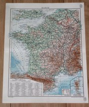 1938 Original Vintage Map Of France - £13.47 GBP