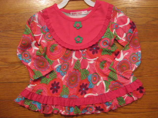 NEW boutique Baby Nay Pink Floral Knit Swing top 12m 12 - $19.99