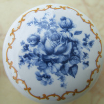 Cabinet Knobs Knob Blue Rose Bouquet #2 @Pretty@ Flower - £4.16 GBP
