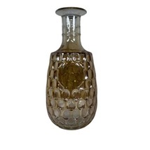 Vintage Old Forrester honeycomb Iridescent Peach Decanter Bottle Without cork  - £12.89 GBP