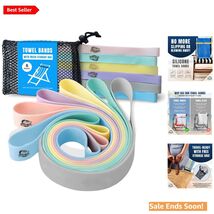 Towel Bands 6-Pack for Outdoor Lounge Chairs Easy Secure Soft Pastel Col... - $30.64
