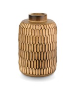 Uniquely Etched Scales Textured Cylindrical Mango Tree Wooden Vase - £24.74 GBP