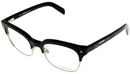 Diesel Women Eyeglasses Frame Black Gold Square DL5058 001 - $50.49