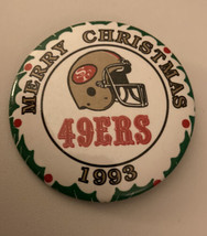 Merry Christmas San Francisco 49ers Football NFL 1993 Button Pin - $20.00