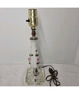 VTG 3D Rose Porcelain Glass Girls Bedside Lamp Nightstand Boudoir - PART... - $27.05 CAD