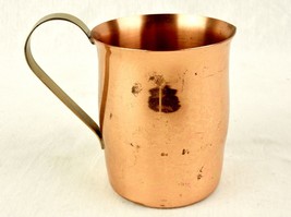 Solid Copper Mule Mug, 12 Oz, Brass Ear Handle, Small Spout, Vintage CG Copper - £19.24 GBP