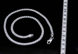 Real Solid 925 Sterling Silver Link Design Chain 18.2&quot; Neck chain - £32.29 GBP