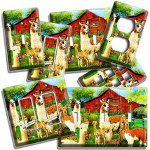 Llama Farm Red Barn Light Switch Outlet Wall Plates Farmhouse Country Room Decor - £8.72 GBP+