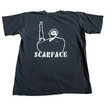 Vintage Scarface Tony Montana Stencil T Shirt Sz M Black Thrashed Y2K US... - $10.84