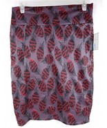 NWT Lularoe Cassie Pencil Skirt Purple With Red &amp; Black Feathers Size XL - $15.83