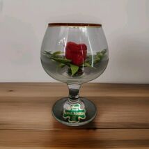 Lifesake Flowers Red Rose Preserved In Wine Glass Decor VTG Cottage Core... - $21.59