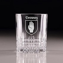 Devaney Irish Coat of Arms Perfect Serve Cut Glass Tumbler - Set of 4 - £58.59 GBP