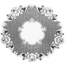 Heritage Lace Vintage Rose 20-Inch Round Doily, White - $20.00