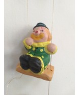 5 Hanging Clowns Mobile Figurines On Trapeze Swing Clay Hand Painted Wal... - £6.23 GBP