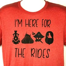 Magic Kingdom I&#39;m Here For The Disney Park Rides T-Shirt M/L 42in Silhouettes - £15.18 GBP