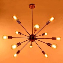 Mid Century Modern Sputnik Brass Chandelier Fixture 12 Arm Ceiling lights - £118.76 GBP