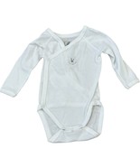 Petit Bateau Baby White Long Sleeve Wrap Bodysuit 3 Months Cotton Blend - $23.63 CAD