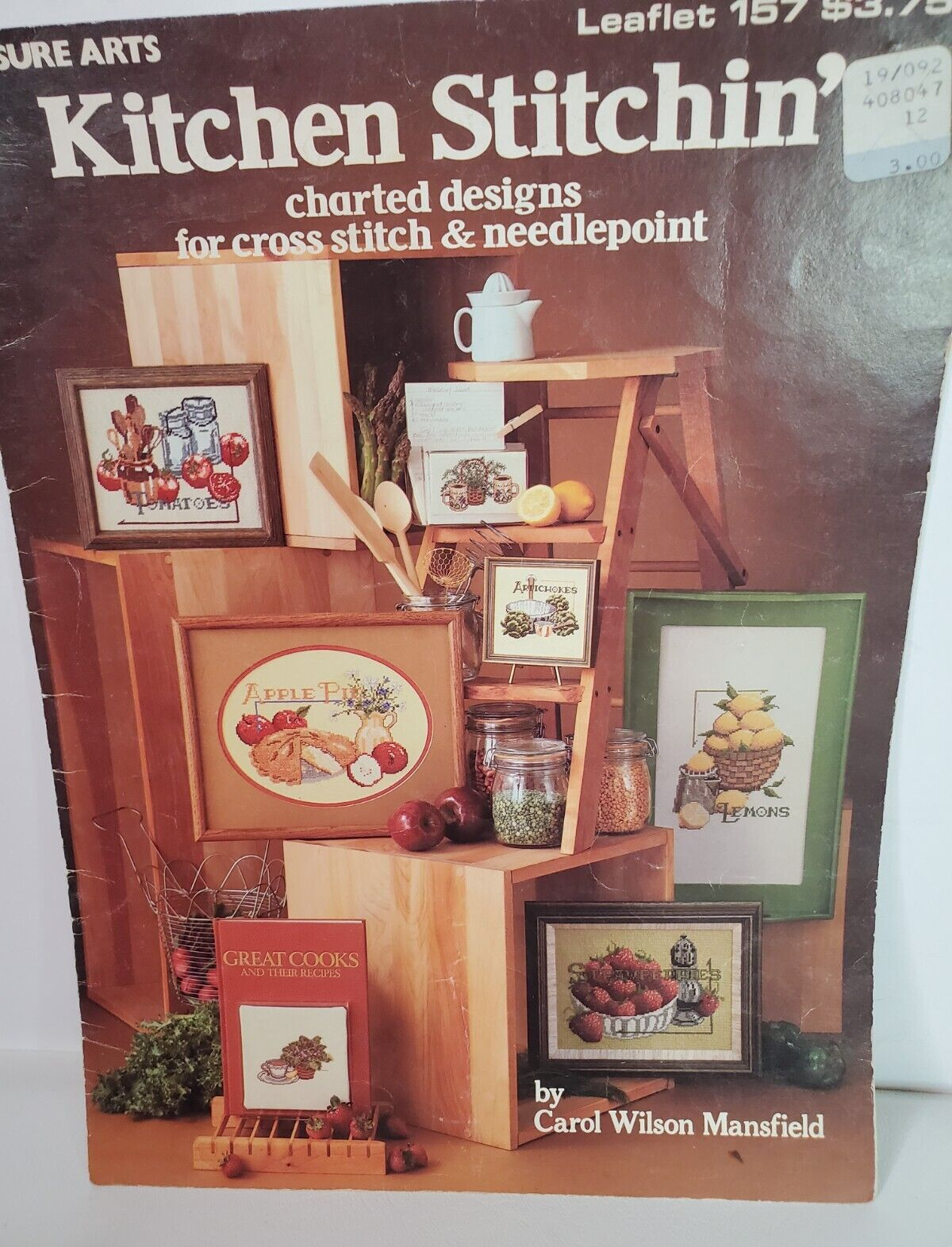 Leisure Arts Kitchen Stitchin' Cross Stitch and Needlepoint Designs Leaflet 157 - $8.86