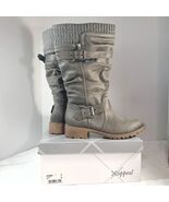 Xappeal Chelsey Womens sz 7 M Riding Boots Knee High Buckle grey gray ch... - $45.00