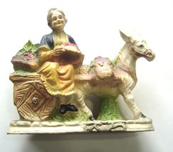 Vintage Grandmother Ride on Donkey Cart Ceramic  - £23.97 GBP