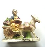 Vintage Grandmother Ride on Donkey Cart Ceramic  - £23.97 GBP