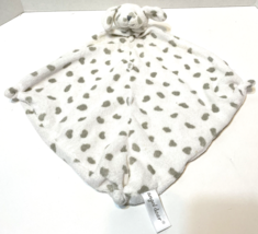 Angel Dear Plush Dalmatian Puppy Dog Baby Lovey Security Blanket White Gray Dots - $12.60