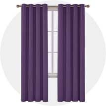 Deconovo Blackout Curtain Darkening Panel For Bedroom Or Living, Purple ... - £29.75 GBP