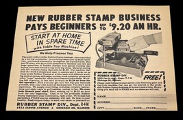 Rubber Stamp Business Vintage Print Ad 60s Home Business DIY Chicago IL - £8.43 GBP