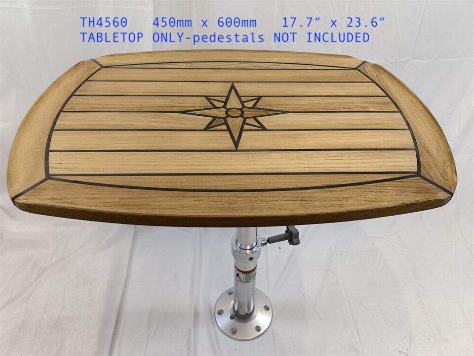 Boat Barrel Shape Teak Table Top ONLY 450×600mm Marine Yacht Caravan-TH4560 - $290.00