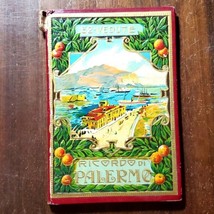 32 Vedute Pictures Palermo Italy 1920 Leatherbound Hand Painted Antique Map - £23.50 GBP
