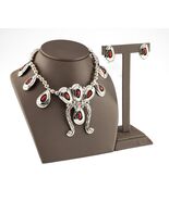 Sterling Silver Navajo Beaded Carnelian Necklace and Earring Set - €1.958,71 EUR