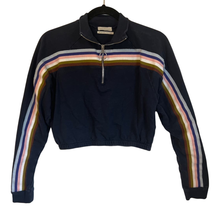 Urban Outfitters Women&#39;s Navy Cropped Sweatshirt sz Medium - £13.23 GBP