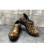 Sanita Clogs Women 5.5M Shoes Black Patent Slip On Cheetah Professional ... - $38.64 CAD