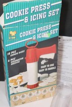 Kitchen Ware Collection Cookie Press &amp; Icing Set 17 Disc 6 Nozzles baking - £7.80 GBP