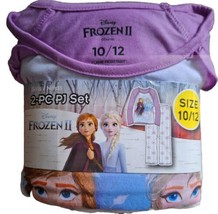 Disney Frozen II Girls Anna+Elsa 2 Pc Purple Sleepwear Set 10-12 Flame R... - $15.20
