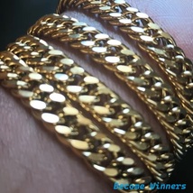 Hot New Elegant 5 Big Cuban Link Men 10mm Golden Bracelets - £215.02 GBP