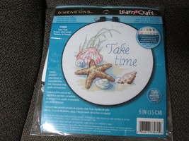 &quot;&quot;SEA SHELLS - TAKE TIME&quot;&quot; - COUNTED CROSS STITCH KIT WITH HOOP - BEGINNERS - £7.04 GBP