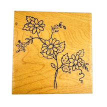 Vintage Great Impressions Daisy Pansy Vine Bouquet Rubber Stamp J65 Gree... - $14.99