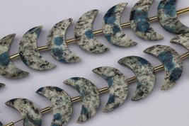 Natural k2 jasper Gemstone Moon, 10 piece Crescent Moon AAA quality k2 jasper mo - £37.56 GBP